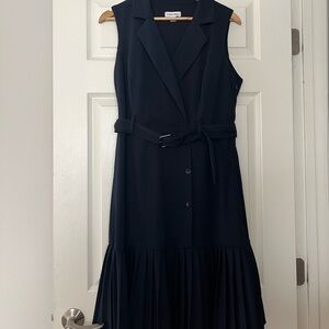 Calvin Klein Navy Midi Dress with Belt